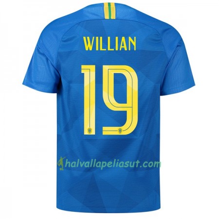 Jalkapallo Pelipaidat Brasilia Willian 19 World Cup 2018 Vieraspaita